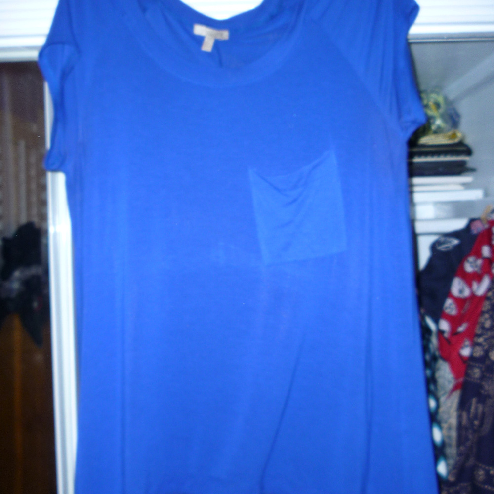 Bordeaux L royal blue knit top cap sleeves